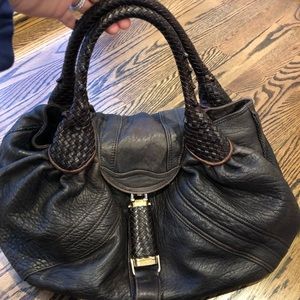 FENDI Lambskin Nappa Spy Chocolate